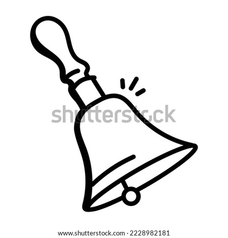 Get this amazing doodle icon of handbell 