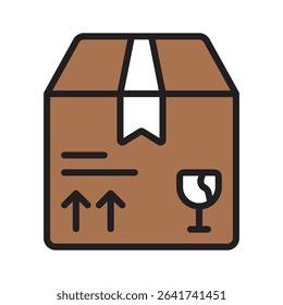 Get this amazing filled line icon of fragile delivery box