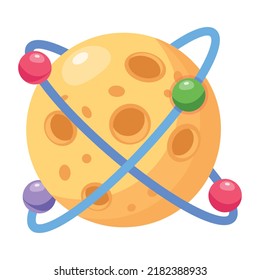 Get this amazing flat icon of space orbit 