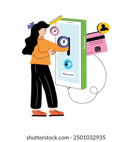 Obtenga esta increíble ilustración plana de pago con tarjeta