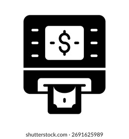 Get this amazing flat outline style icon of atm machine