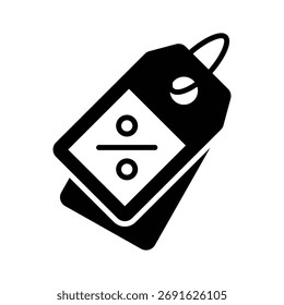 Get this amazing flat outline style icon of discount tag in trendy modern style