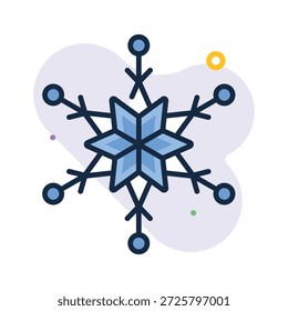 Obtenga este increíble icono de contorno plano de copo de nieve, invierno, Clima frío, nieve y vacaciones