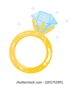 Get this amazing flat sticker of diamond ring 