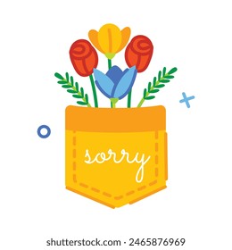 Get this amazing flat sticker of apology flowers 