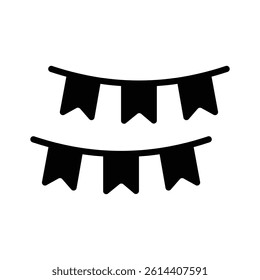 Get this amazing glyph style icon of hanging buntings