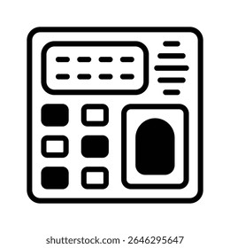Get this amazing glyph style icon of biometric machine