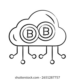 Obter este incrível ícone de estilo desenhado à mão da nuvem de criptografia