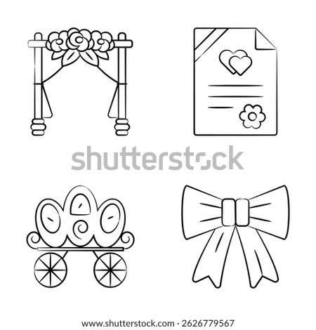 Get this amazing hand drawn icon of wedding and celebration