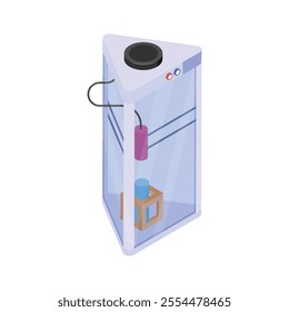 Get this amazing icon of 3d printer in modern isometric style