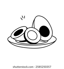 Get this amazing icon of boiled egg in modern style