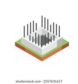Get this amazing icon of building framework in trendy style