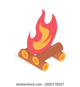 Get this amazing icon of campfire in modern style