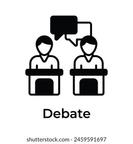 Get this amazing icon of debate in flat style