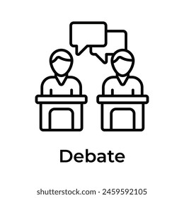 Get this amazing icon of debate in flat style