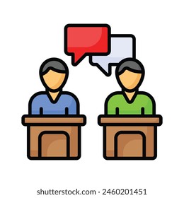 Get this amazing icon of debate in flat style