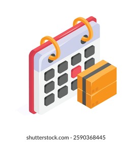 Get this amazing icon of delivery schedule in modern isometric style