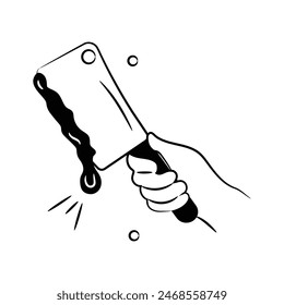 Consigue este increíble ícono de garabato de mano de carnicero, cuchillo de cuchillos de Vector