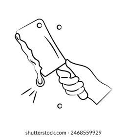 Consigue este increíble ícono de garabato de mano de carnicero, cuchillo de cuchillos de Vector
