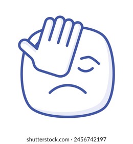 Get this amazing icon of facepalm emoji, sad expressions emoji