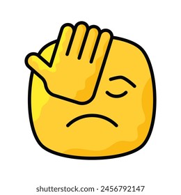 Get this amazing icon of facepalm emoji, sad expressions emoji