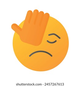 Get this amazing icon of facepalm emoji, sad expressions emoji