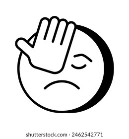 Get this amazing icon of facepalm emoji, sad expressions emoji