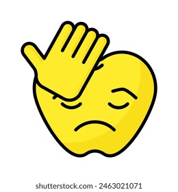Consigue este increíble icono de emoji de facepalm, emoji de expresiones tristes