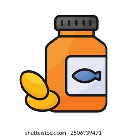 Obtenga este increíble icono de aceite de pescado, vitamina omega 3 botella de aceite de pescado