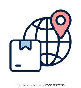 Obtenga este increíble ícono de ubicación de entrega global en estilo moderno