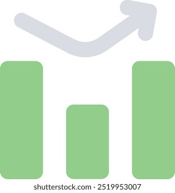 Get this amazing icon of growth chart in trendy style