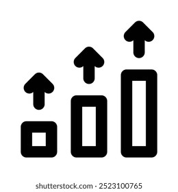 Get this amazing icon of growth chart in trendy style