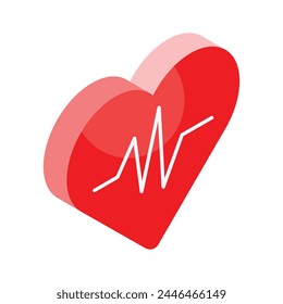 Get this amazing icon of heart health in modern isometric style