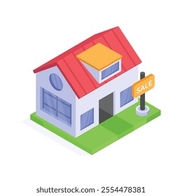 Get this amazing icon of house for sale in trendy style