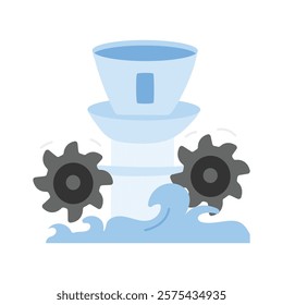 Get this amazing icon of hydro turbine in trendy style