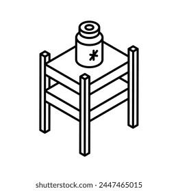 Get this amazing icon of medicine table, ready for premium use