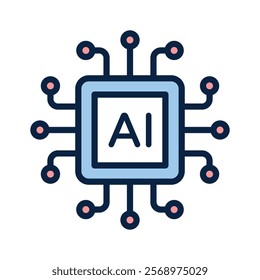 Get this amazing icon of microchip, artificial intelligence vector design