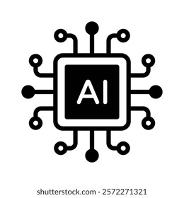 Get this amazing icon of microchip, artificial intelligence vector design