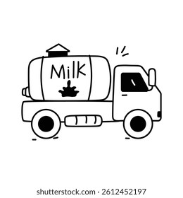 Get this amazing icon of milk truck in trendy style