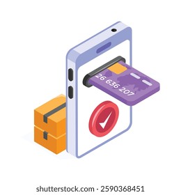 Get this amazing icon of mobile payment in modern style