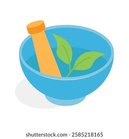 Get this amazing icon of mortar pestle in isometric style