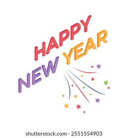 Get this amazing icon of new year banner in modern style