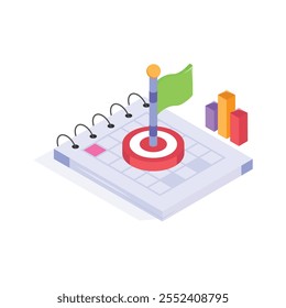 Obtenga este increíble icono de objetivo de rendimiento en estilo moderno