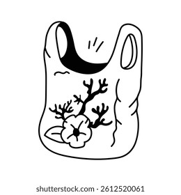 Get this amazing icon of plastic bag in modern style