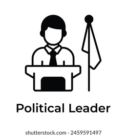 Get this amazing icon of political leader in modern design style