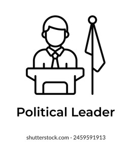 Get this amazing icon of political leader in modern design style
