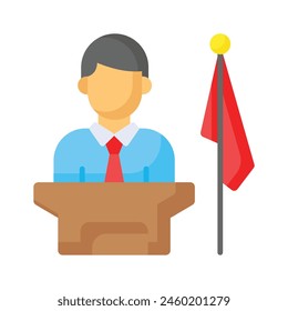 Get this amazing icon of political leader in modern design style