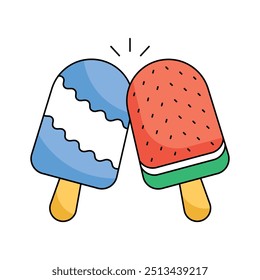 Get this amazing icon of popsicle ice cream, ready to use vector