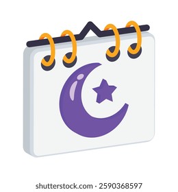 Get this amazing icon of ramadan calendar in modern design style