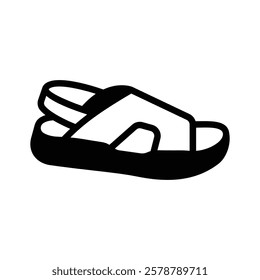 Get this amazing icon of sandal in modern style